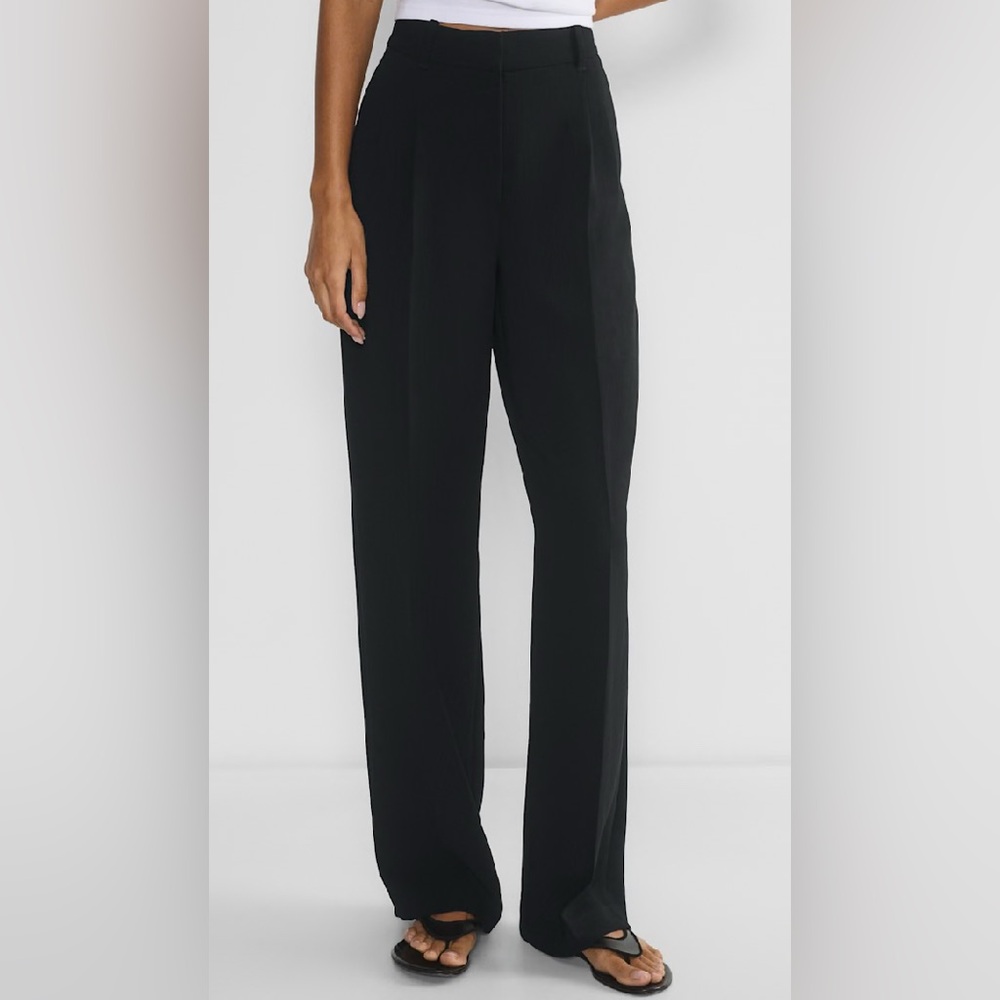 Babaton Black High-Rise Wide-Leg Trousers